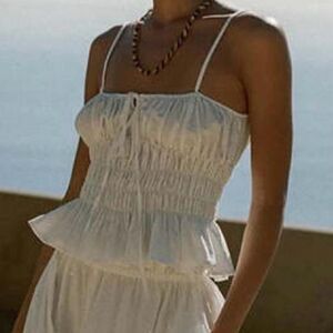 Ciao-lucia Women's White and Cream Blouse